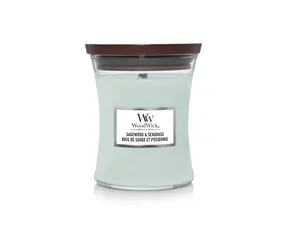 Woodwick Sagewood &amp; Seagrass 275 g - sviečka stredná