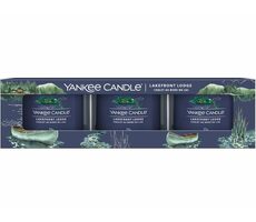 Yankee Candle Lake Front Lodge - Sada votívnych sviečok plnených v skle 3x 37g