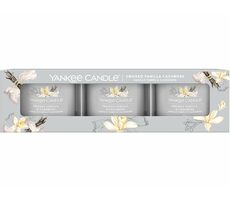 Yankee Candle Smoked Vanilla &amp; Cashmere - Sada votívnych sviečok plnených v skle 3x 37g