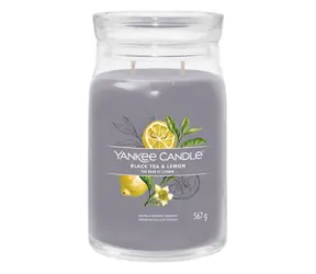 Yankee Candle Signature Black Tea &amp; Lemon veľký pohár 567g / doba horenia až: 90h
