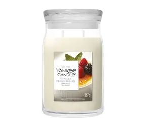 Yankee Candle Signature Vanilla Creme Brulee veľký pohár 567g / doba horenia až: 90h
