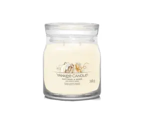 Yankee Candle Signature Soft Wool &amp; Amber stredný pohár 368g / doba horenia až: 50 h