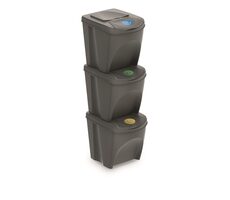 Prosperplast SORTIBOX 3 x 25 l šedá / Odpadkový kôš 