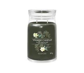 Yankee Candle Signature Silver Sage &amp; Pine 567g - sviečka veľká 2 knôty / doba horenia: až 90h