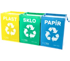 SIXTOL SORT Easy 3 BASIC 3 x 36 l / Tašky na triedený odpad / 30x30x40 cm / 3 ks 