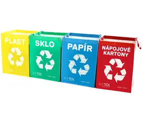 SIXTOL SORT Easy 4 CARTON 4 x 36 l / Tašky na triedený odpad / 30x30x40 cm / 4 ks 
