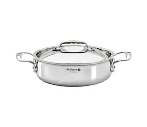 De Buyer Affinity Nízky hrniec s pokrievkou 28 cm / 4.6 l / nerezová oceľ 