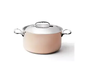De Buyer Prima Matera Hrniec s pokrievkou na indukciu 20 cm / 3.3 l / meď + nerezová oceľ 