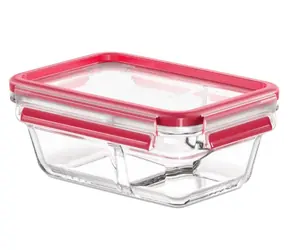 Emsa Clip&Close Sklenená krabička na potraviny 0.8 l (600740) červená
