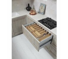 Elletipi Wood Line Príborník pre zásuvky 45 cm čierny buk