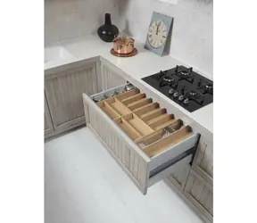 Elletipi Wood Line Príborník pre zásuvky 45 cm čierny buk