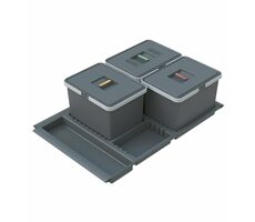 Elletipi METROPOLIS 12+12+12 L Výsuvný vstavaný odpadkový kôš (08050)