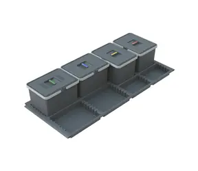Elletipi METROPOLIS 12+12+12+12 L Výsuvný vstavaný odpadkový kôš (12050)