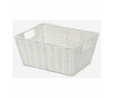 Compactor ETNA Ručne pletený úložný košík biela / 31 x 24 x 14 cm