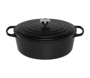 Le Creuset Signature Oválny hrniec s pokrievkou 33 cm čierna
