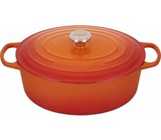 Le Creuset Signature Oválny hrniec s pokrievkou 33 cm oranžová
