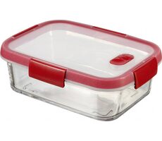 Curver SMART Cook Rectangular Sklenená dóza na potraviny 0.9 l číra-červená