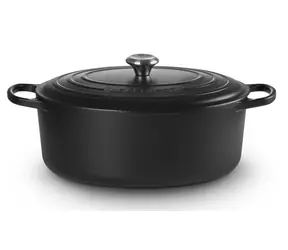 Le Creuset Signature Oválny hrniec s pokrievkou 35 cm čierna