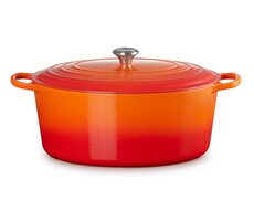 Le Creuset Signature Oválny hrniec s pokrievkou 40 cm oranžová