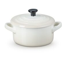 Le Creuset Mini hrniec s pokrievkou 10 cm biela