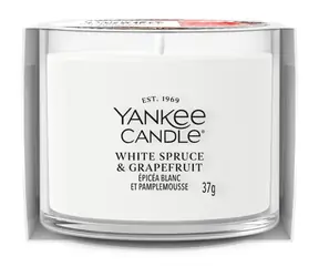 Yankee Candle White Spruce & Grapefruit votívna sviečka plnená v skle 37g / doba horenia: až 10h