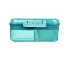 Sistema Ocean Bound Bento Cube trojkomorová krabička s nádobou na jogurt a 2 tácky 1.25 l mätová