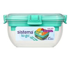 Sistema TO GO Krabička s miskou na šalát s oddelenými komorami s príborom 1.1 l mätová