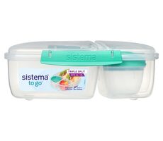 Sistema TO GO Trojkomorová krabička s nádobou na jogurt 2 l mätová