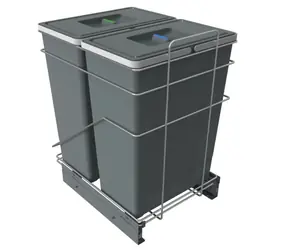 Elletipi ECOFIL 42+42 L Vstavaný výsnuvný odpadkový kôš s rámom (PF01 53H2) / pre skrinky so šírkou 45 cm 