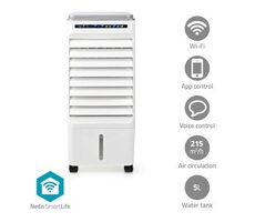 Nedis COOL116CWTW biela / Mobilný ochladzovač vzduchu / SmartLife / 65 W / 5 l / 3 rýchlosti / 215 m3-h / diaľkové ovládanie 