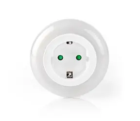 Nedis LNLGSOCK01 / LED Nočné svetlo do zásuvky / senzor / 3680 W / 10 lm / biela-modrá-zelená