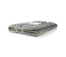 Nedis Elektrická deka šedá / 160 x 140 cm / 9 úrovní teploty / umývateľné / ochrana proti prehriatiu / digitálne ovládanie 