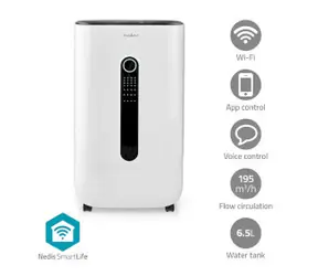 Nedis Odvlhčovač SmartLife / Wi-Fi / 20 l-Deň / Odvlhčovanie / Priebežné / Sušenie bielizne / Ventilácia / Android & iOS 
