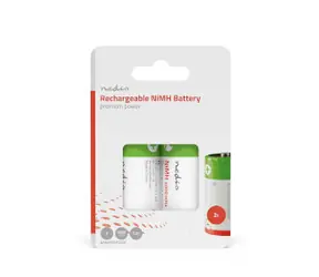 Nedis Dobíjacia Ni-MH batéria D 2 ks / 1.2 V DC / 4000 mAh / Prednabité / HR20