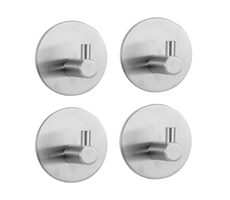 MSV KHEO háčiky na uteráky 4 ks lesklá nerez oceľ / samolepiaci / 45 x 27 mm