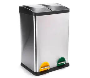 MSV TRI SELECTIF pedálový kôš na triedený odpad 2 x 20 L kartáčovaná nerez oceľ