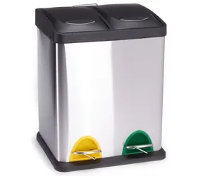 MSV TRI SELECTIF pedálový kôš na triedený odpad 2 x 8 L kartáčovaná nerez oceľ