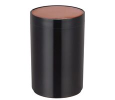 MSV Lena výklopný odpadkový kôš 5 L čierny / plast / veko s medeným vzhľadom