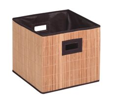 MSV skladací úložný box bambus/čierny / 32 x 31 cm