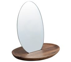 Spirella ALESIA oválne zrkadlo s dreveným oválnym podstavcom