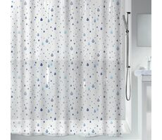 Spirella WATERDROP sprchový záves motív kvapky 180 x 200 cm bielo-modrý / PEVA