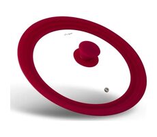 Lamart Cover Pokrievka univerzálna 20-24cm číra-červená / sklo