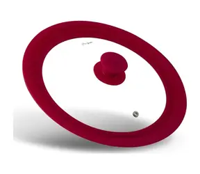 Lamart Cover Pokrievka univerzálna 24-28cm číra-červená / sklo