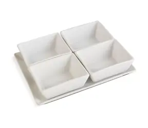 Lamart Dine Sada Servírovacie misky 4ks biela / 20 x 15cm / porcelán