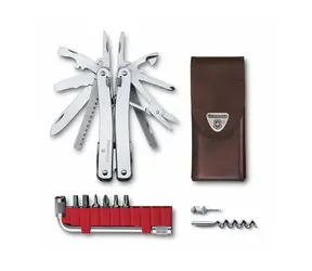 VICTORINOX Kliešte SwissTool Spirit X PLUS s račňou v koženom púzdre