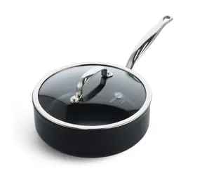 GreenPan Nepriľnavá keramická soté panvica so sklenenou pokrievkou Barcelona Pro 24 cm čierna