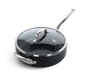 GreenPan Nepriľnavá keramická soté panvica so sklenenou pokrievkou Barcelona Pro 28 cm čierna