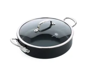 GreenPan Kastról s nepriľnavým keramickým povrchom s pokrievkou Barcelona Pro 30 cm čierna