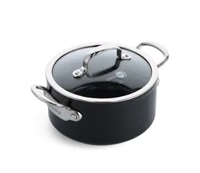 GreenPan Hrniec s nepriľnavým keramickým povrchom s pokrievkou Barcelona Pro 20 cm čierna