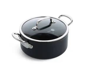 GreenPan Hrniec s nepriľnavým keramickým povrchom s pokrievkou Barcelona Pro 24 cm čierna